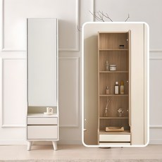 파로마 이프 엘사 전신거울 틈새 수납 화장대, 화이트