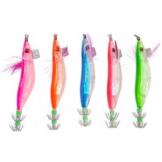 쭈꾸미 한치 루어 낚시 하드베이트 수염 새우 에기, 1세트, 45g, 혼합색상