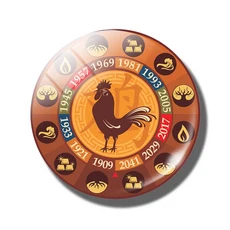 중국 십이지 냉장고 자석 냉장고 스티커 선물 마우스 소 호랑이 토끼 긴 뱀 말 양 원숭이 닭 개 돼지, 04 Chicken, 1개