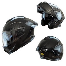 헬멧 블루투스 이어셋 DOT 인증 오토바이 플립 페이스 듀얼 렌즈 대형 테일 윙 남성 풀, XXL, 12)Carbon fiber pattern