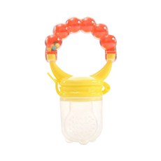 JoyBaby手搖鈴固齒器咬咬輔食器 副食品輔食手搖鈴 咬咬棒, 咬咬手搖鈴橘-S碼, 1個