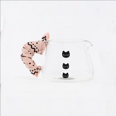 Ｍinos NEKO變色貓玻璃分享壺 300ml 手工耐熱玻璃變色貓咪分享壺, 粉紅手帕, 1個