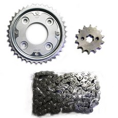 DNA 시티에이스110 체인기어세트(순정) - 체인 대기어 소기어 포함 체인아쎄이 CA110 시티에이스100 정품체인셋트 428H-102L 37T + 14T DD110 호환, 1개, DNA-정품(시티에이스체인셋트)