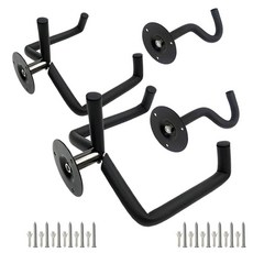 WANLIAN 기타 벽 마운트 행거 수평 일렉트릭 디스플레이 우쿨렐레 슬랫월 하와이안 홀더 베이스 스탠드 랙 후크 나사 포함 2팩 블랙, WANLIAN 기타 벽 마운트 행거 수평, 일렉트릭 디