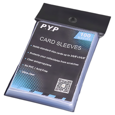 P.Y.P 卡片保護套100入 透明卡套 35pt 標準尺寸集換式卡牌保護收藏, 透明, 100個