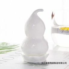 DIU 家用餐廳陶瓷牙籤筒純白金邊骨瓷牙籤創意葫蘆, 1個, 純白葫蘆牙籤筒:純白葫蘆
