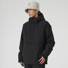FREELY 아노락 하이퍼탑 소프트 패딩 스노우 보드복 자켓 남여공용 상의 BLACK