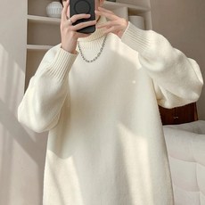 투니스 남성 빈티지 단색 하이넥 니트 스웨터