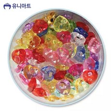 (하트 1.6cm) 크리스탈비즈/만들기/비즈/공예/컬러/구슬/팔찌/목걸이/키링/공예용/꽃비즈/모양/데코/아트, 1개