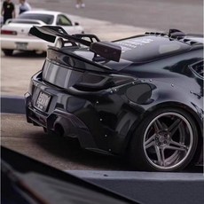TOYOTA GR86 GT86速霸路BRZ改裝碳纖維STI大尾翼 擾流板鵝頸定風翼 汽車尾翼 鴨尾, 1個, 底漆黑色