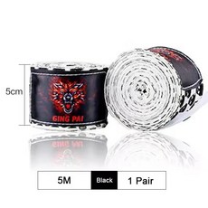 코튼 복싱 붕대 무에타이 태권도 산다 손목 랩 핸드 밴드 전투 보호 훈련, 1개, 8. 5m skull white