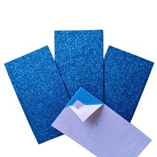 EVA馬賽克貼紙材料包：彩色金粉1cm小正方形海綿貼 兒童手工DIY創意製作, 1個, 藍色200顆