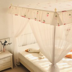 落地蚊帳 防蚊防蟲 單人床 小花防塵頂不含支架 學生宿舍 懞古包, 小花防塵頂蚊帳不含支架,120*200