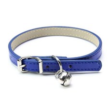조절 벨이 애완동물 목줄 가죽 강아지 고양이 흰색 빨간색, 1개, 14. deep blue