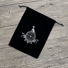 FOUR CATS 塔羅牌專用收納牌袋 塔羅牌套 雷諾曼, 經典黑(燙銀), 1個