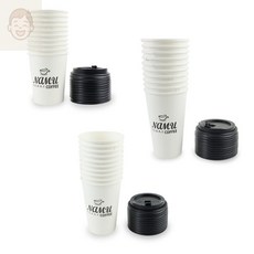 행마트 카페용 종이컵 테이크아웃종이컵, 360ml/480ml 뚜껑20P