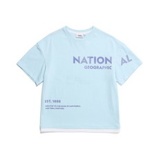 내셔널지오그래 NATIONAL GEOGRAPHIC KIDS K232UTS830 그래픽 레이어드 반팔티셔츠 AQUA 455159