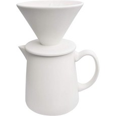 LOJAYUVE 세라믹 푸어 오버 커피 메이커 드리퍼 - 표준 #02 및 #04 종이 필터 사용 450ml/15온스 화이트 가정 및 사무실용 바리스타 스타일