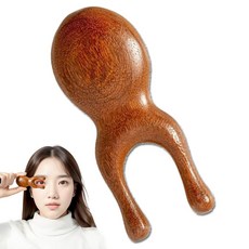 깔끔더하기 두피괄사 나무 괄사빗 마사지, 1개, 슬림형