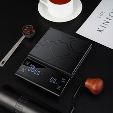 ZOZOFO 주방 전자저울 가정용 디지털 주방저울 다이어트 식단관리 저울 디지털 정밀 타이머 프로 커피 드립, 블랙, (실리콘 논슬립 패드 증정), 1kg