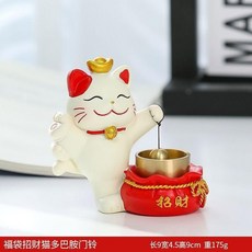 招財貓 創意可愛裝飾 門鈴, 巴胺門鈴 招財福袋 ,無規格