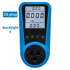 디지털 전력계 전압계 AC 220V 전류 LCD 백라이트 시간 에너지 테스터 EU US UK AU FR BR IT 플러그, 02 AU Plug Backlight, 01 빠른  Mainland