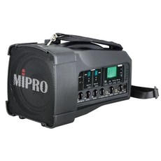 MIPRO 雙頻道迷你型無線喊話器 支援藍牙播放與USB錄音, 手握麥+發射器含頭戴麥, 1박스, MA-100D 二代UHF
