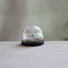개방형 원형 유리 Cloche 글로브 디스플레이 돔 커버 병 영원한 나무 받침대가 있는 1/2X 20/25/30/35mm, 02 1pc, 02 30mm rainbow