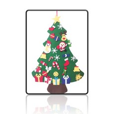 不織布聖誕樹牆面裝飾, B款(附led燈), 1個