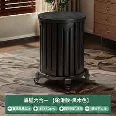 스툴의자 4in 폴딩 이동식 바퀴 월넛우드 간이 낮은, AM. 두꺼운 원형 스툴 금속 브레이크 터 받침대 원목