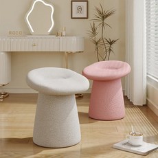 양털 화장대의자 스툴 의자 화장대 감성 회전, 연회색