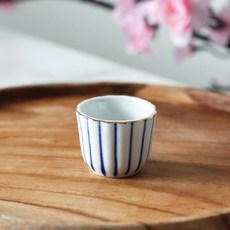 도자기 술잔 고량주잔 소주 하이토-305 블루라인 2개 VV