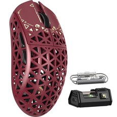 MAMBASNAKE M5 울트라 탄소 섬유 8000Hz 무선 게이밍 마우스 39g 슈퍼라이트 42000DPI PAW3950MAX 센서 노르딕 52840 칩 블루투스/2, Red