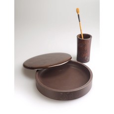 汶采筆莊 8吋圓形宋坑單打端硯, 詳見包裝