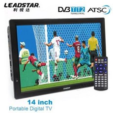 차량용DMB 고화질 캠핑카 소형 LEASDAR 14인치 차량 탑재 디지털 텔레비전, 01 블랙, 1개