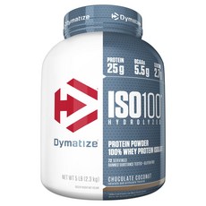 Dymatize ISO 100乳清蛋白粉, 巧克力椰子(Chocolate Coconut), 2.3kg, 1罐