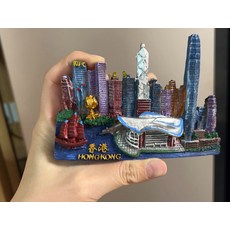 香港 創意 旅遊紀念 磁性冰箱貼 立體 維多利亞港 會展中心 收藏 伴手禮, 如圖所示