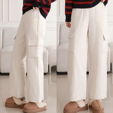 겨울 패딩 카고 와이드 밴딩 통바지 여성 골프 팬츠 DPWLSL36