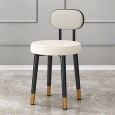 화장대의자 등받이 스툴 메이크업 카페 양털 흰색 파우더룸 침실 수툴, 블랙백 그레이화이트