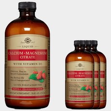 솔가 리퀴드 칼슘 마그네슘 구연산 비타민 D3 포함, 473ml, 4개