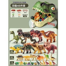 DIU 恐龍玩具兒童小男孩大霸王龍三角龍軟膠套裝世界仿真動物模型手辦, 1個, 如圖