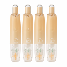 MNPP 노크식 360도 회전 양면 풀테이프 스퀴시 다이어리 만들기 펜 타입 테이프 4P, 4개, 옐로우