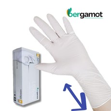손목긴 두꺼운 니트릴 라텍스프리 고무장갑 100매 Long Black Nitrile Glove 30cm, 1개, S, 화이트
