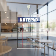 NOTEPAD2 걸이형 아크릴 메모보드 알림 게시판 210x300mm 투명판, 상세페이지 참조