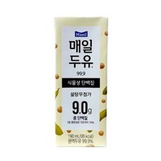 매일두유 99.9 190mlx12팩음료 두유 고소한 칼슘 콩음료 식사대용, 190ml, 12개