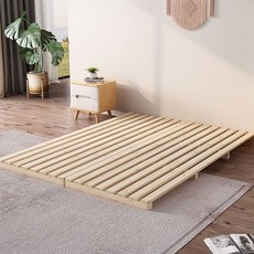 저상형 침대 프레임 깔판 무헤드 받침대 평상형 다다미 일본식 매트리스 낮은, E.단단한나무침대프레임높이16cm(수직나무스트립)