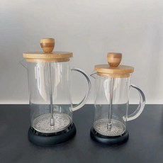 咖啡壺家用法式濾壓壺玻璃沖茶器手壓過濾杯沖泡冷萃壺竹木法壓壺, 1000ml,連體竹木款, 1個