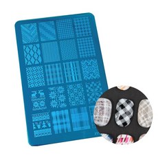 네일스템핑 노르딕 체크 플레이트 와이드형, 1개, 체크와이드형