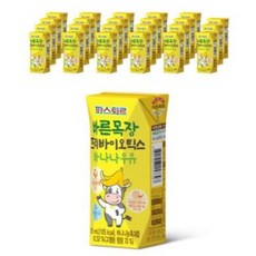 파스퇴르 무항생제 인증 목장 원유로 만든 바른목장 바나나우유, 125ml, 24개