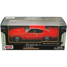 Motormax 1969 폰티악 GTO 오렌지 1:24 스케일 다이캐스트 모델 자동차 73242 OR 231538